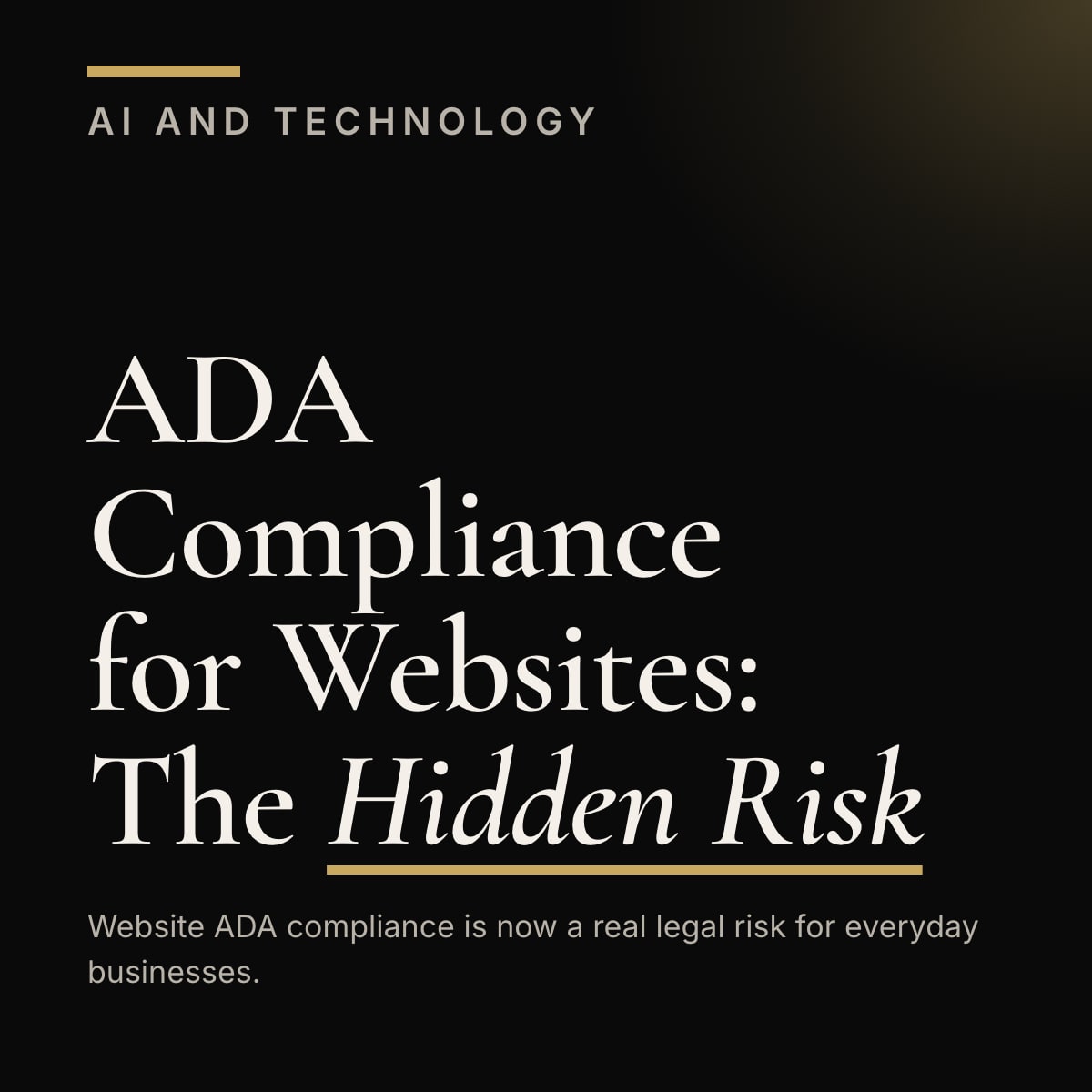 Journal cover reading ADA Compliance for Websites: The Hidden Risk