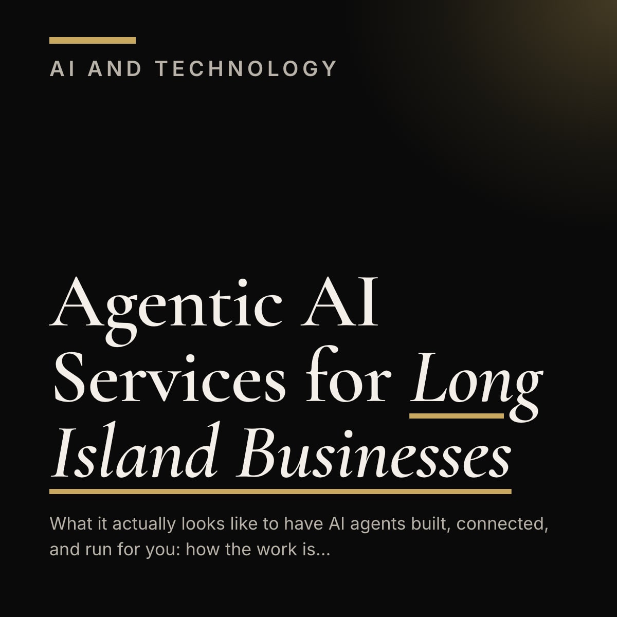 Journal cover reading Agentic AI Services for Long Island Businesses