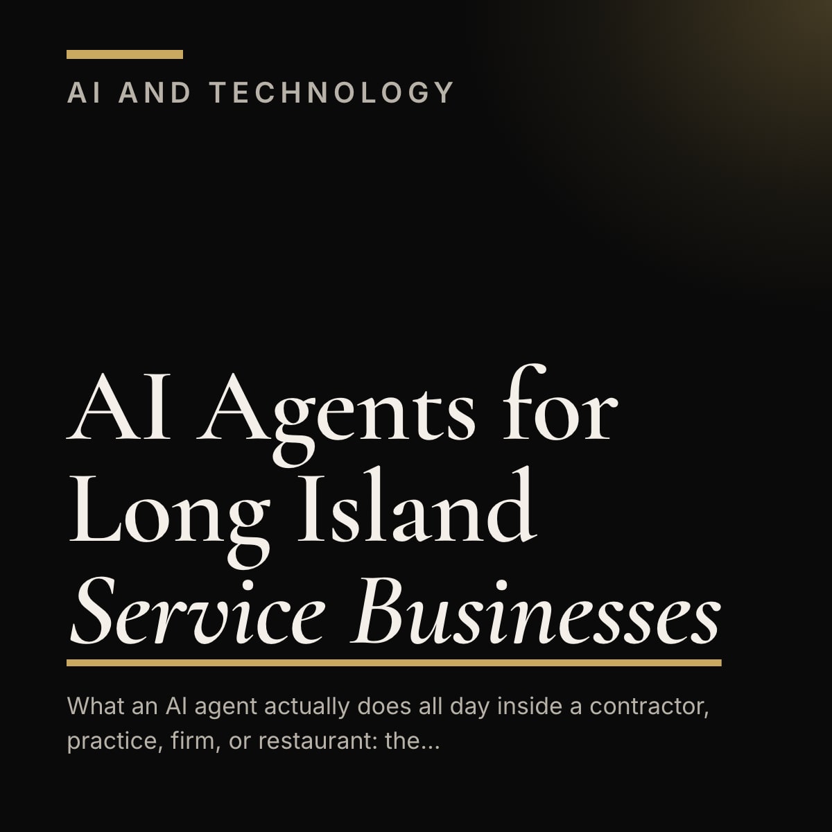 Journal cover reading AI Agents for Long Island Service Businesses