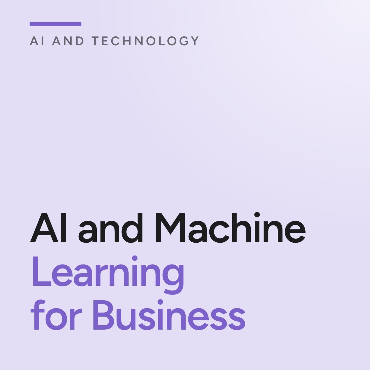 Journal cover reading AI and Machine Learning for Business