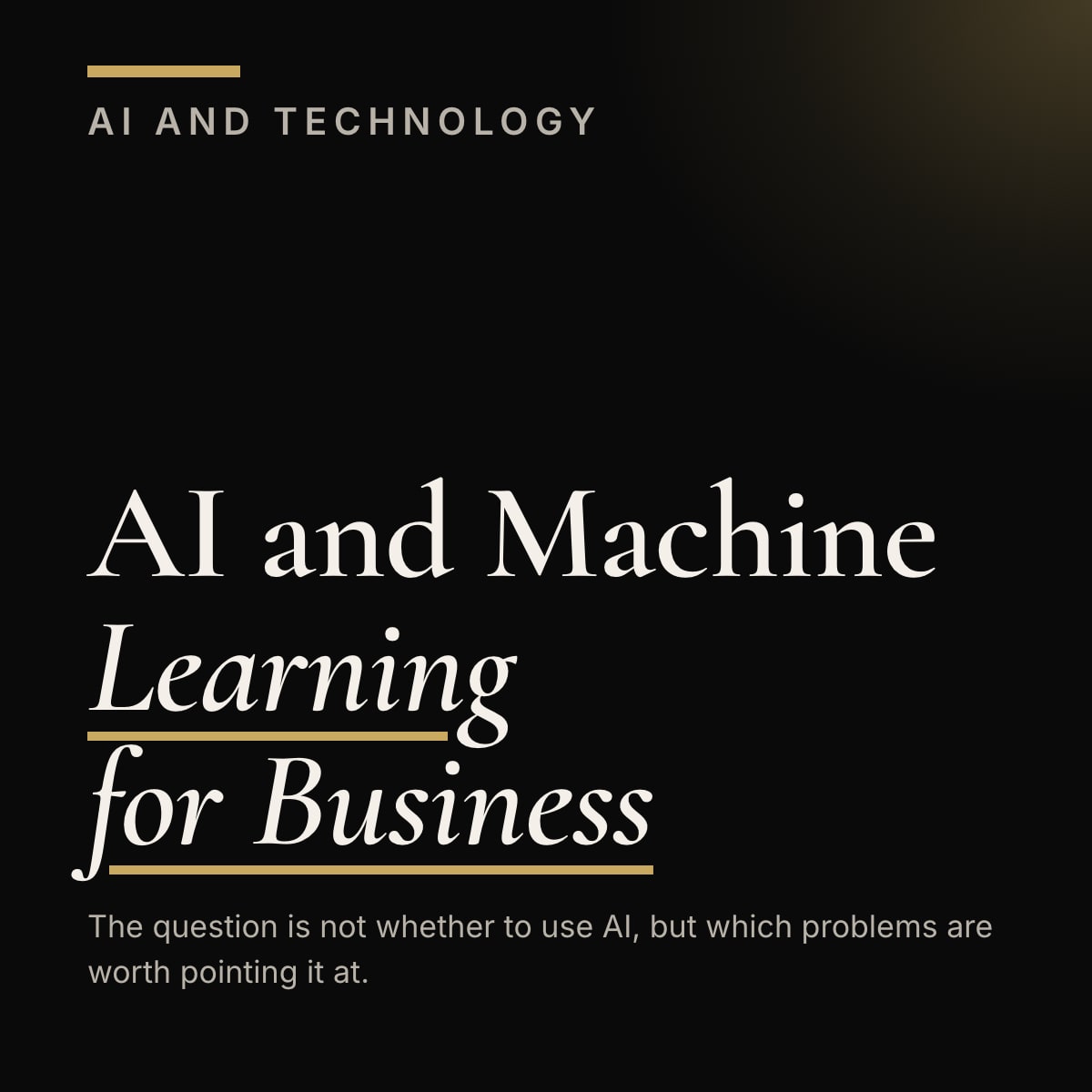 Journal cover reading AI and Machine Learning for Business