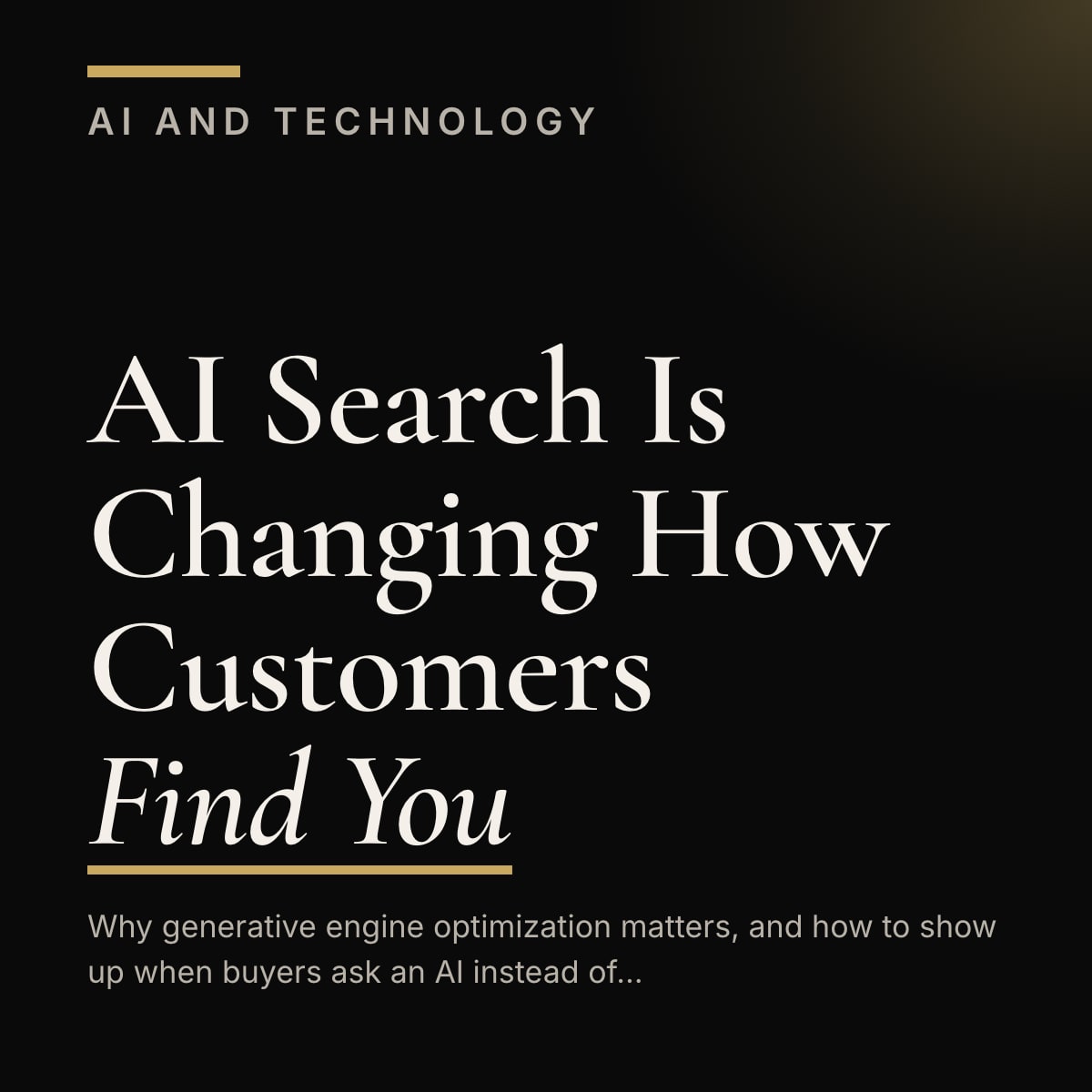 Journal cover reading AI Search Is Changing How Customers Find You