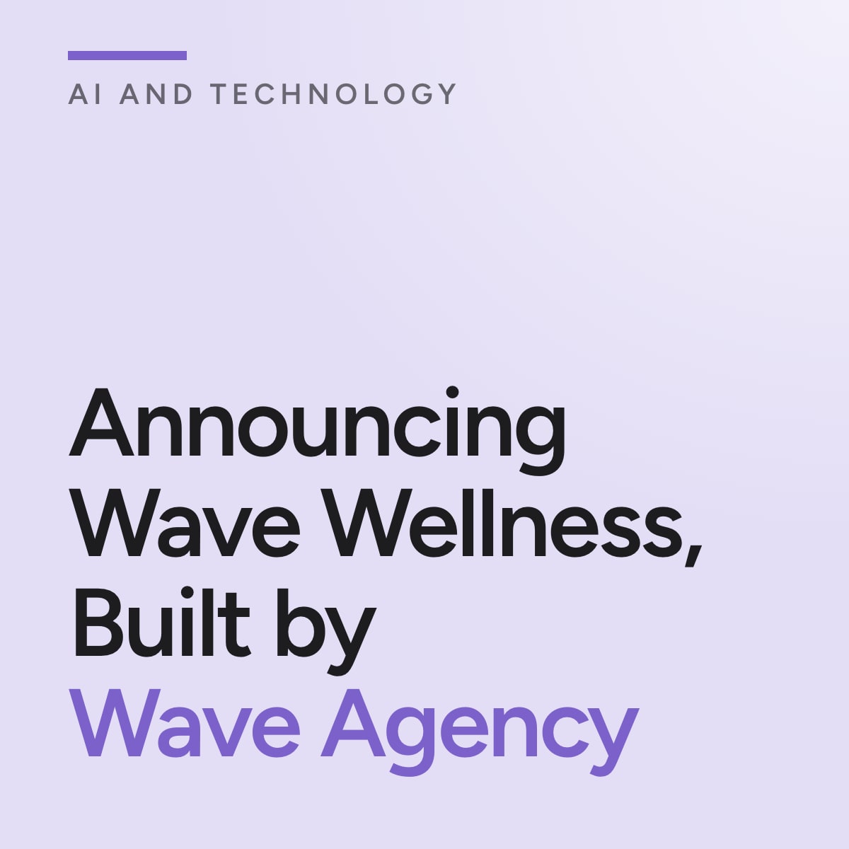 Journal cover reading Announcing Wave Wellness, Built by Wave Agency