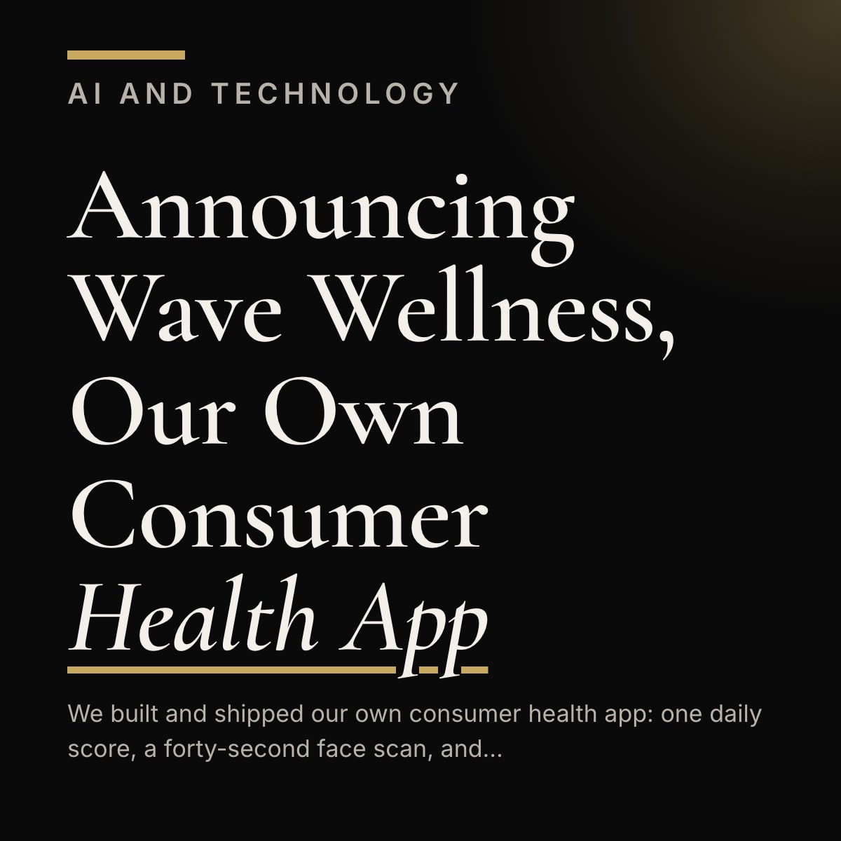 Journal cover reading Announcing Wave Wellness, Our Own Consumer Health App