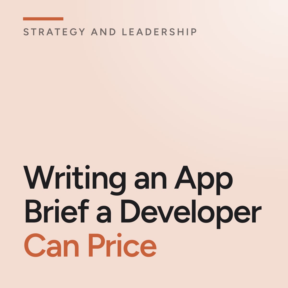 Journal cover reading Writing an App Brief a Developer Can Price