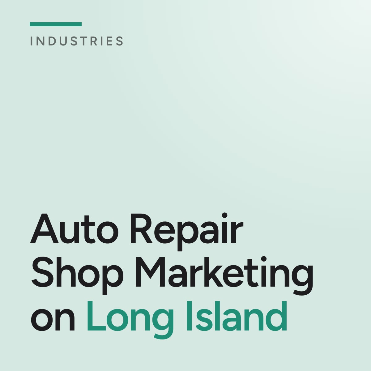Journal cover reading Auto Repair Shop Marketing on Long Island