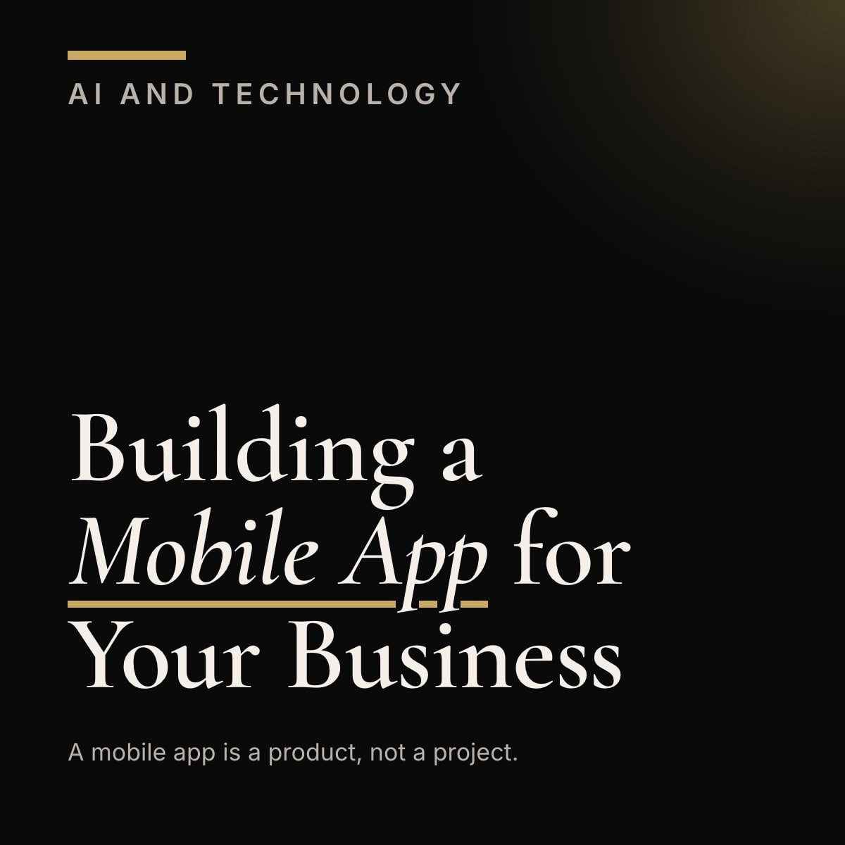 Journal cover reading Building a Mobile App for Your Business