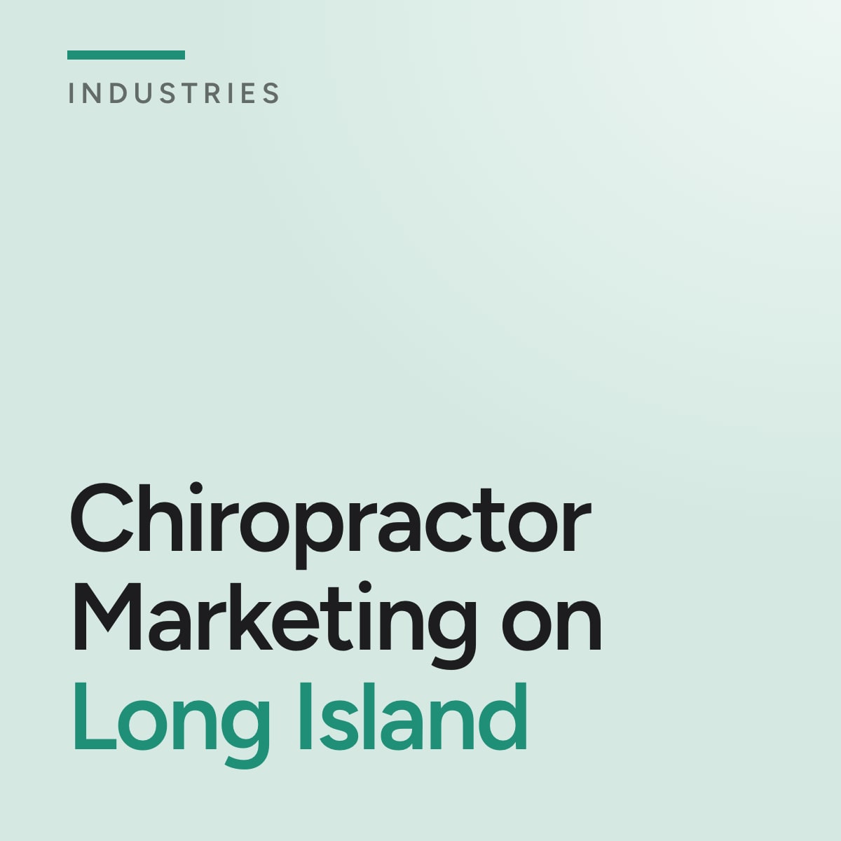 Journal cover reading Chiropractor Marketing on Long Island