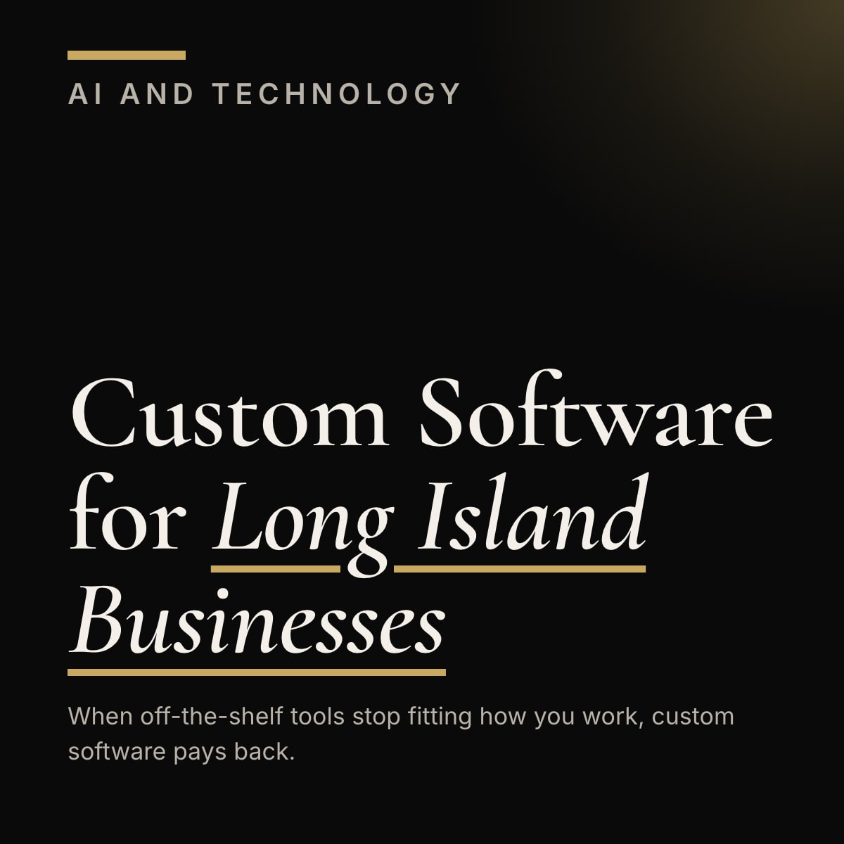 Journal cover reading Custom Software for Long Island Businesses