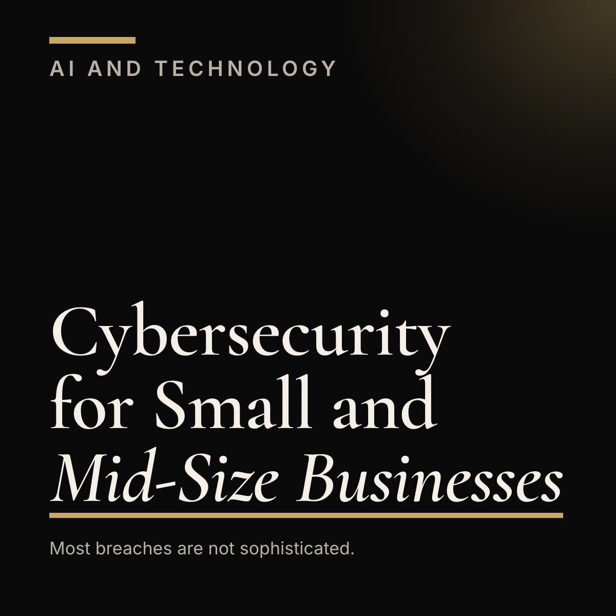 Journal cover reading Cybersecurity for Small and Mid-Size Businesses