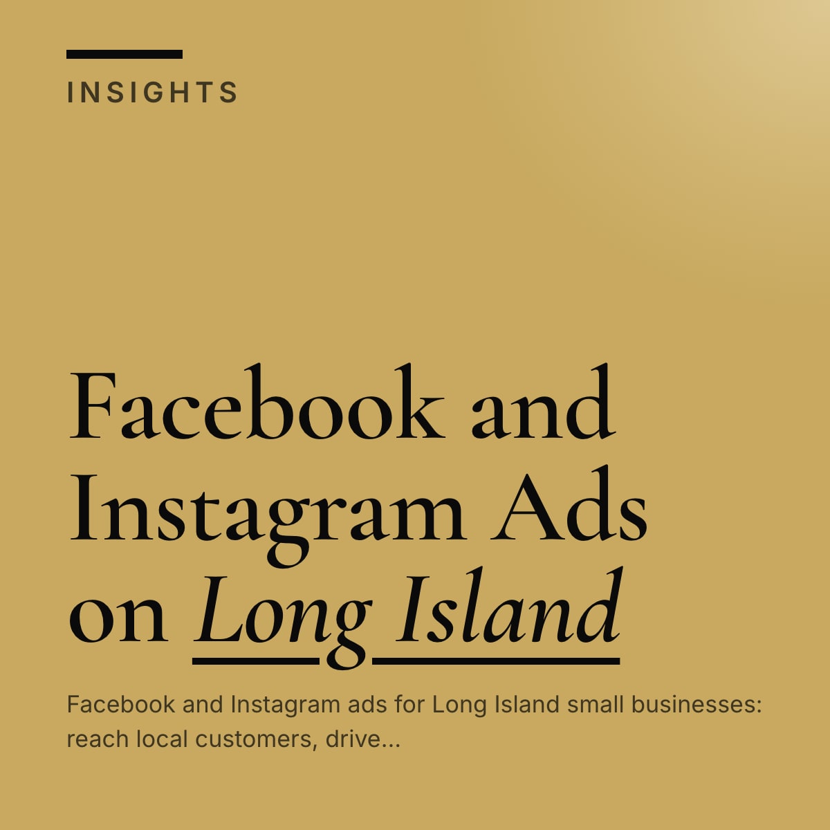 Journal cover reading Facebook and Instagram Ads on Long Island