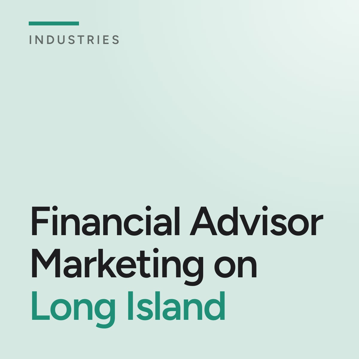 Journal cover reading Financial Advisor Marketing on Long Island