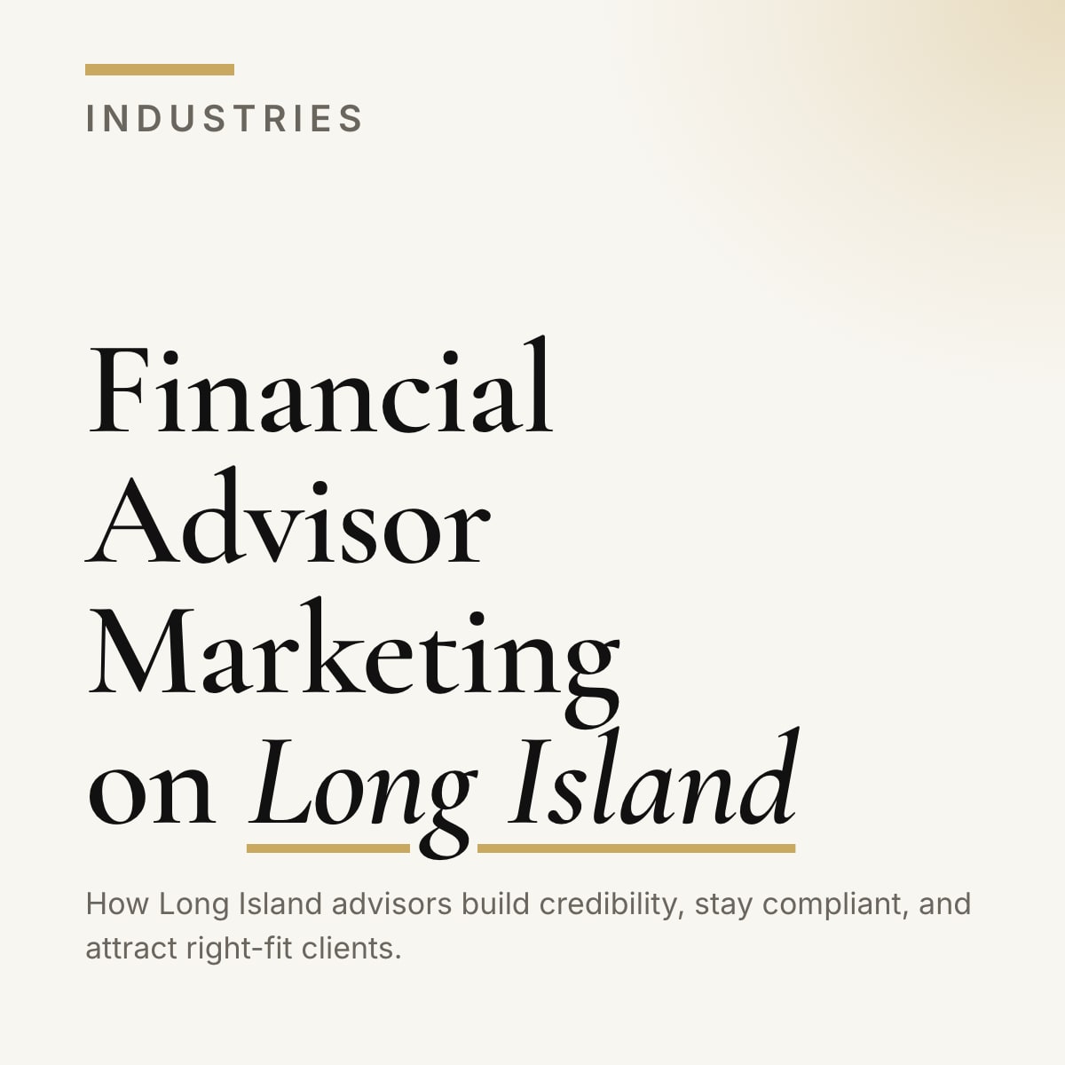 Journal cover reading Financial Advisor Marketing on Long Island