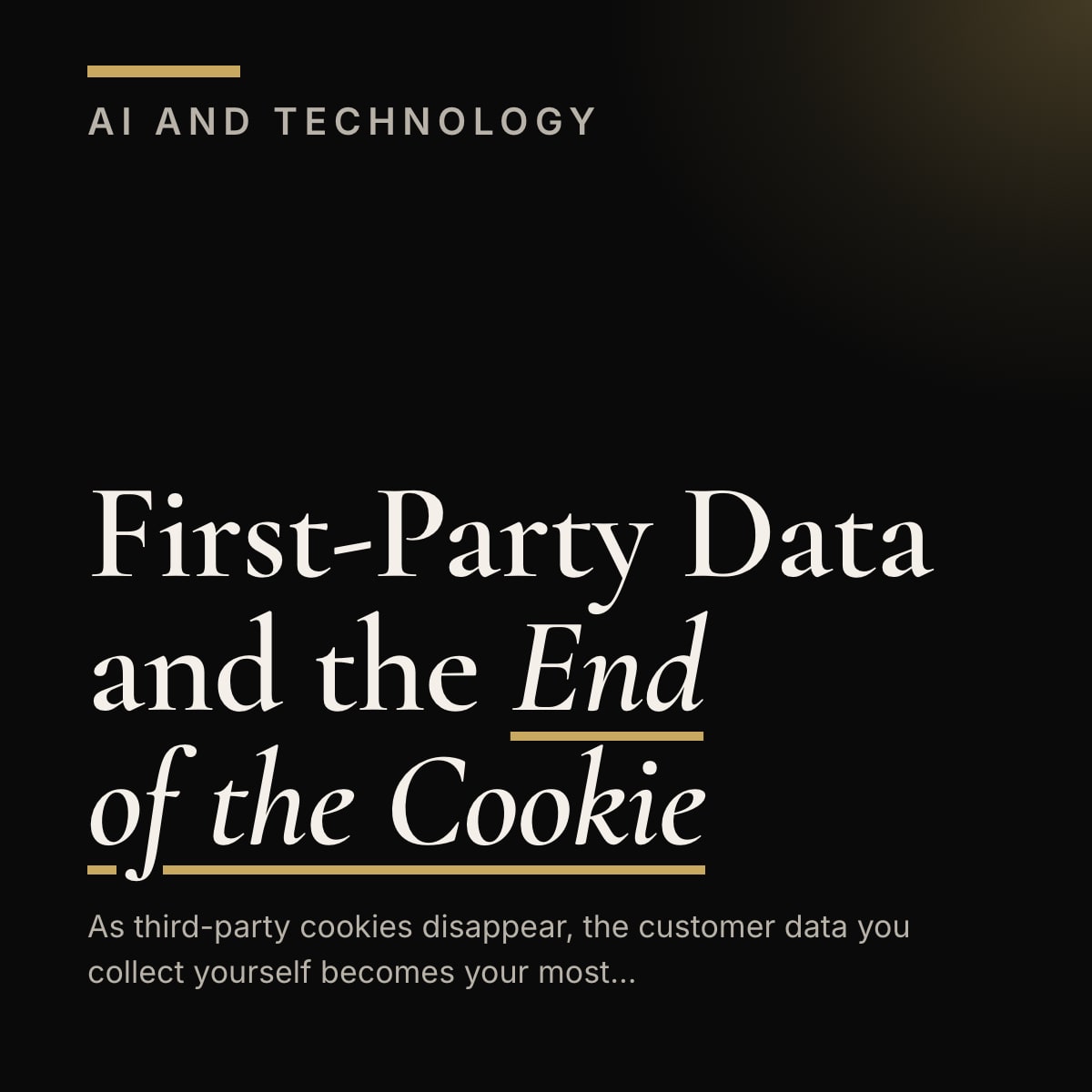 Journal cover reading First-Party Data and the End of the Cookie