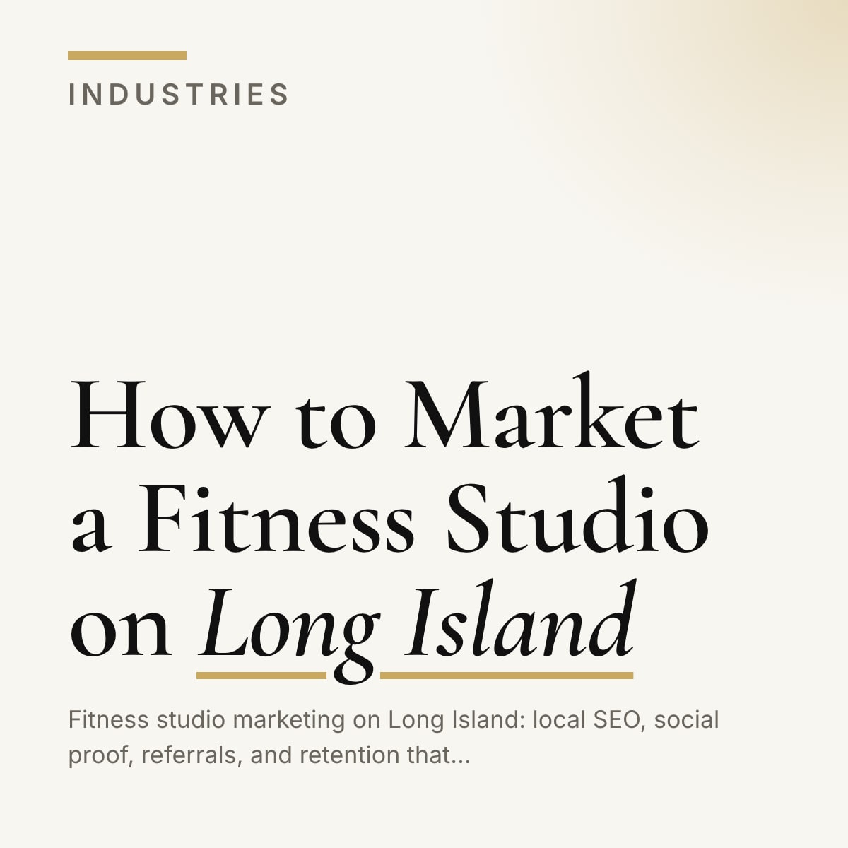 Journal cover reading How to Market a Fitness Studio on Long Island