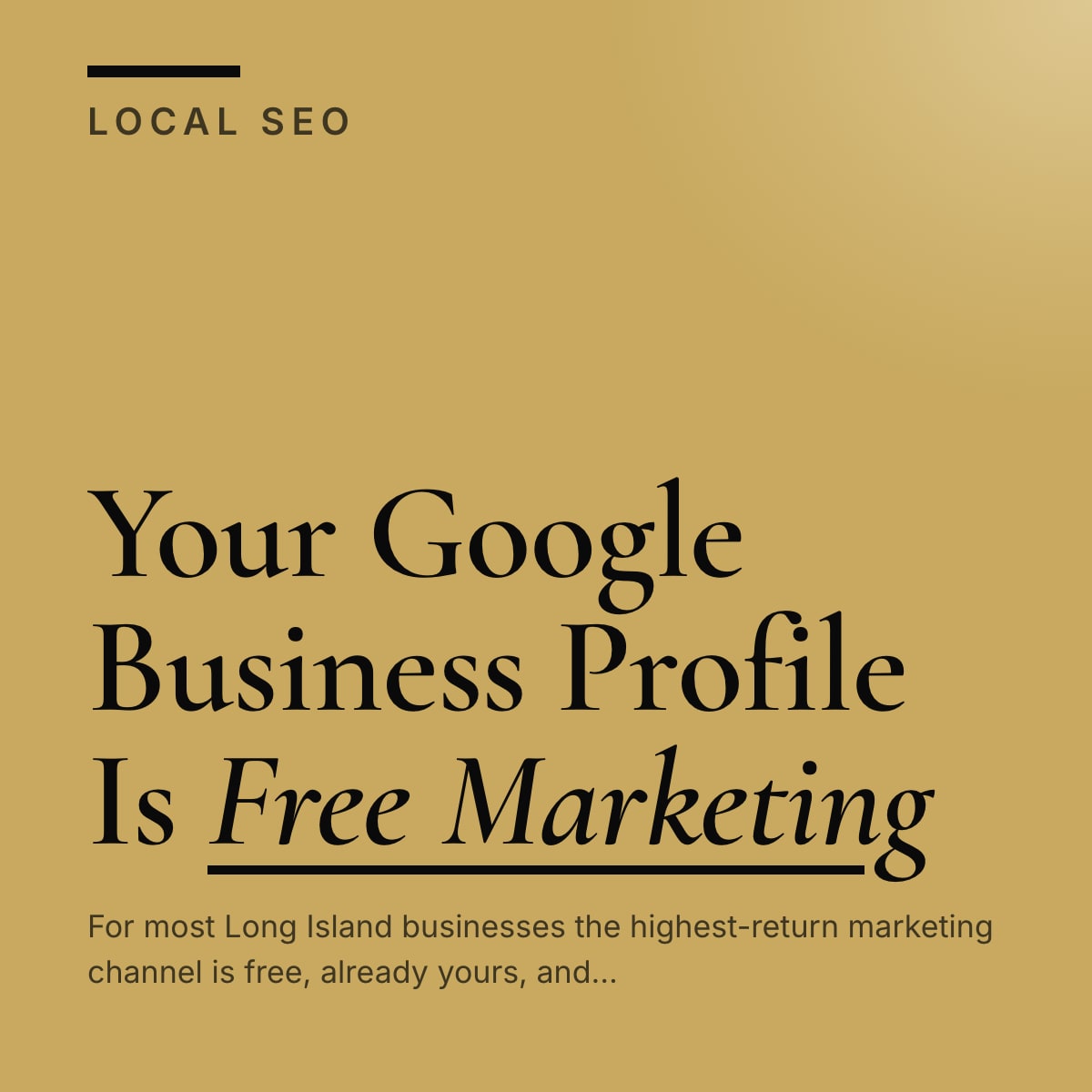Journal cover reading Your Google Business Profile Is Free Marketing