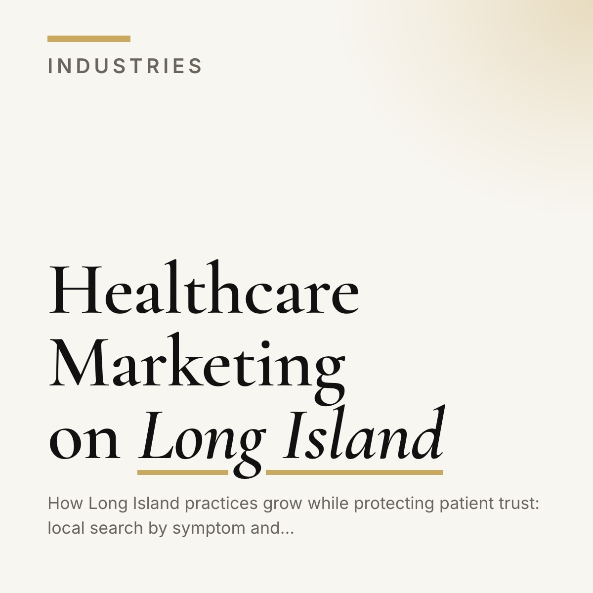 Journal cover reading Healthcare Marketing on Long Island