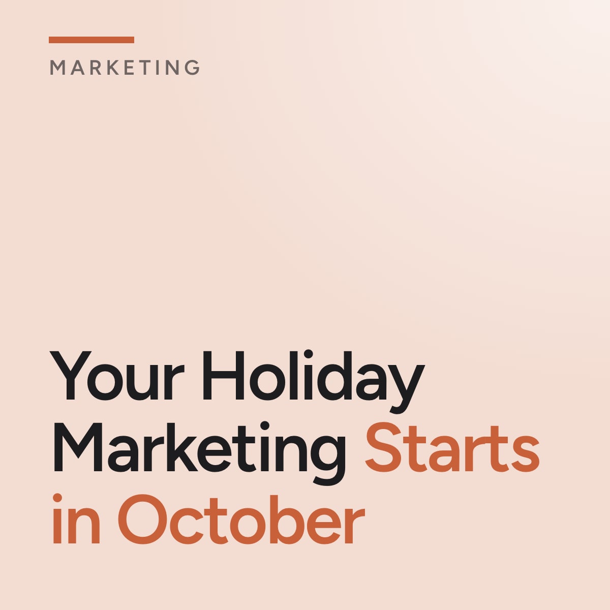 Journal cover reading Your Holiday Marketing Starts in October