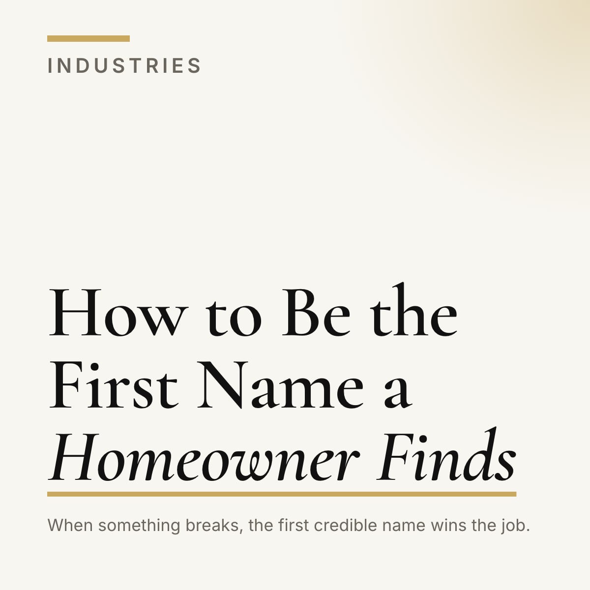 Journal cover reading How to Be the First Name a Homeowner Finds