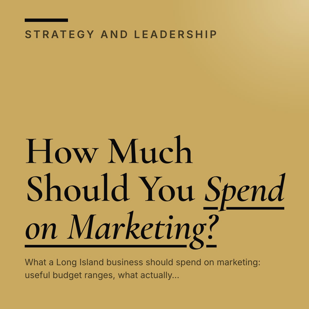 Journal cover reading How Much Should You Spend on Marketing?