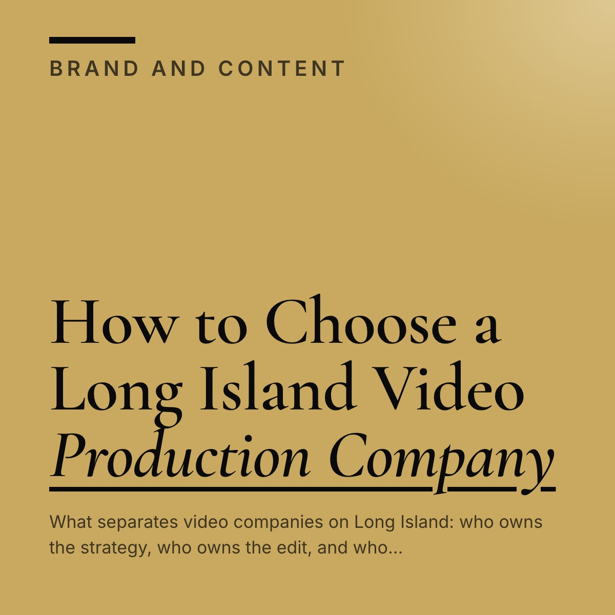 Journal cover reading How to Choose a Long Island Video Production Company