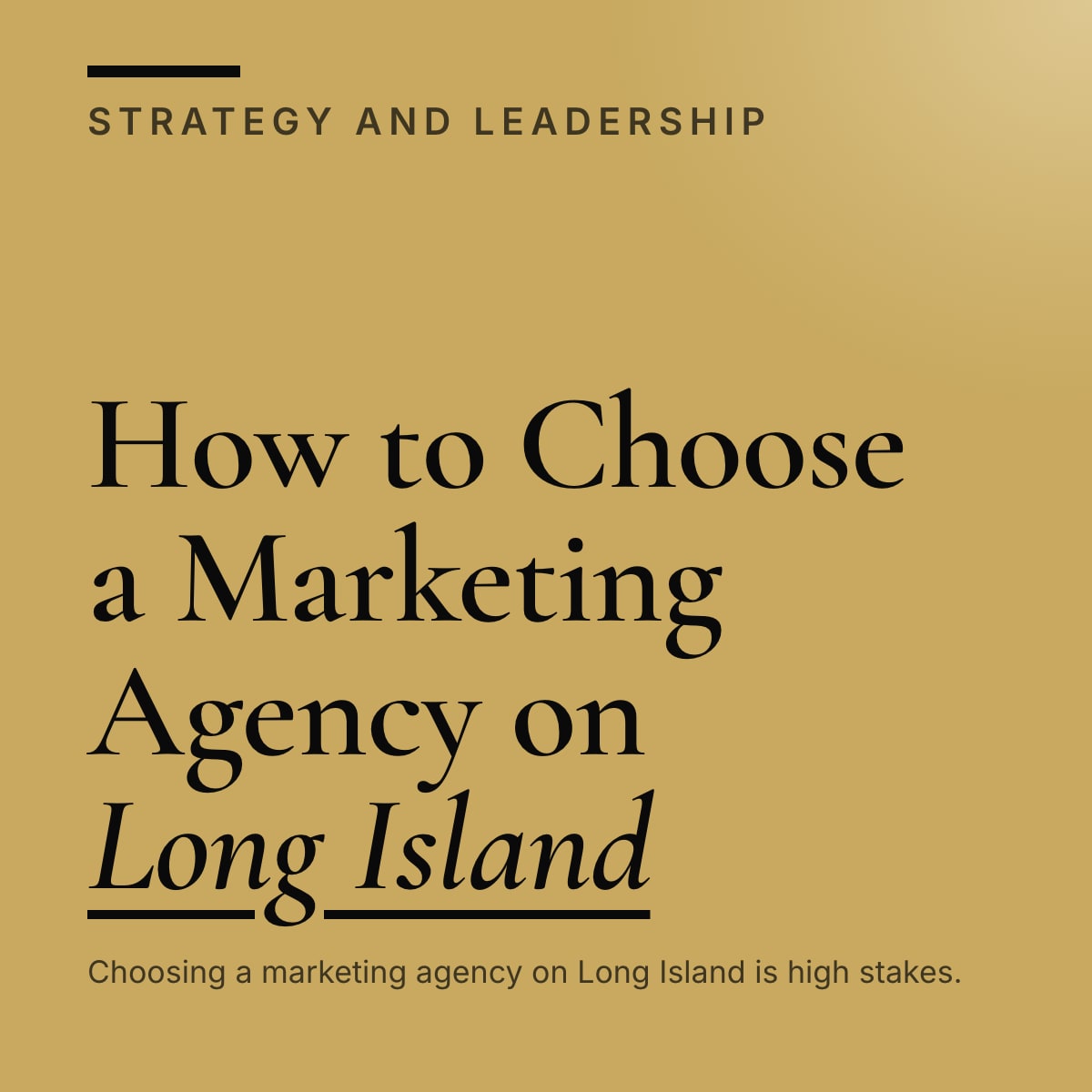Journal cover reading How to Choose a Marketing Agency on Long Island