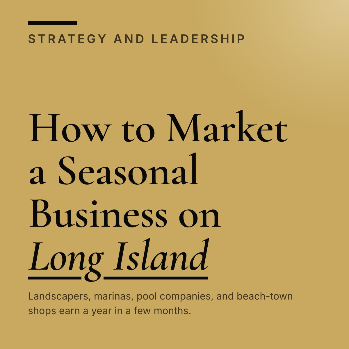Journal cover reading How to Market a Seasonal Business on Long Island