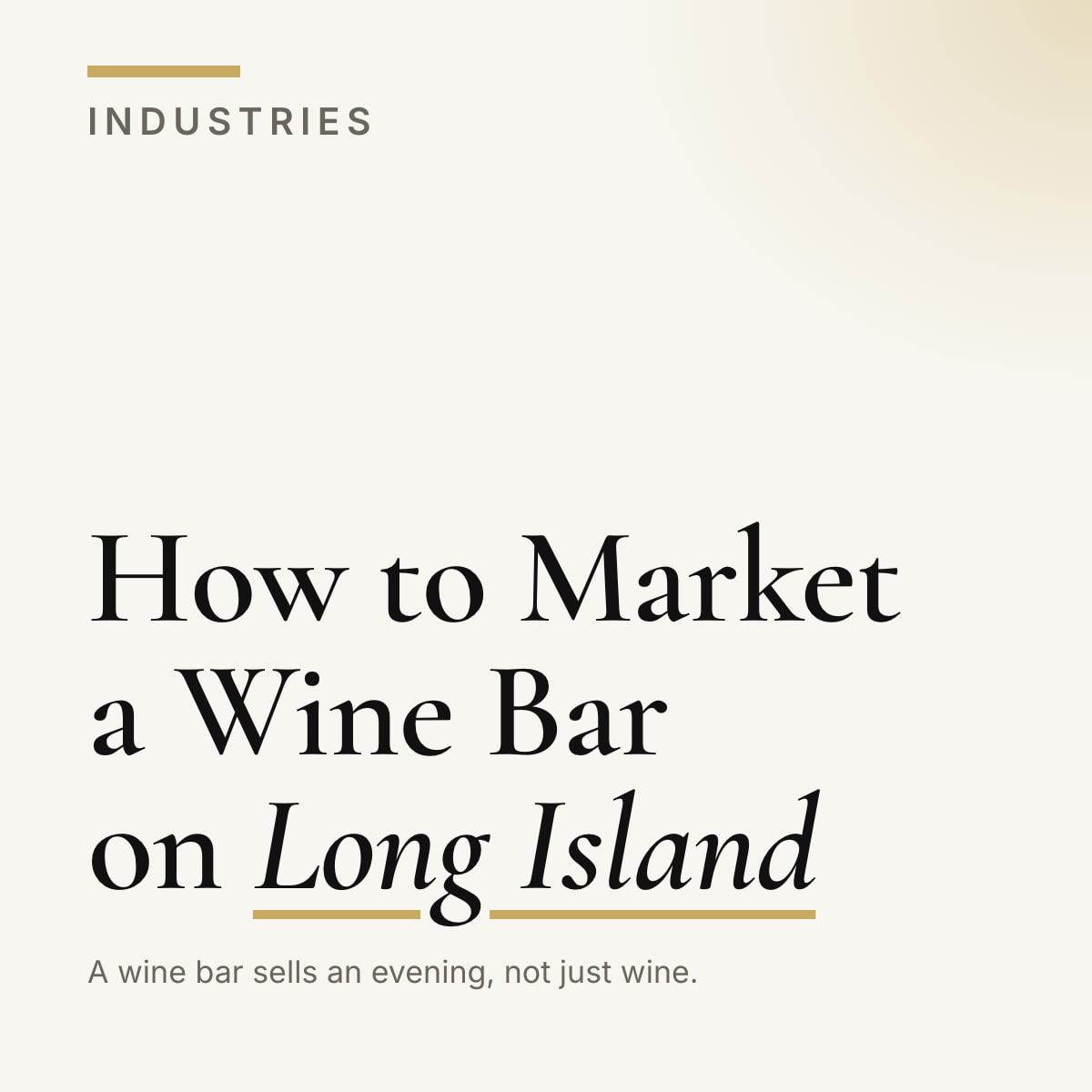 Journal cover reading How to Market a Wine Bar on Long Island