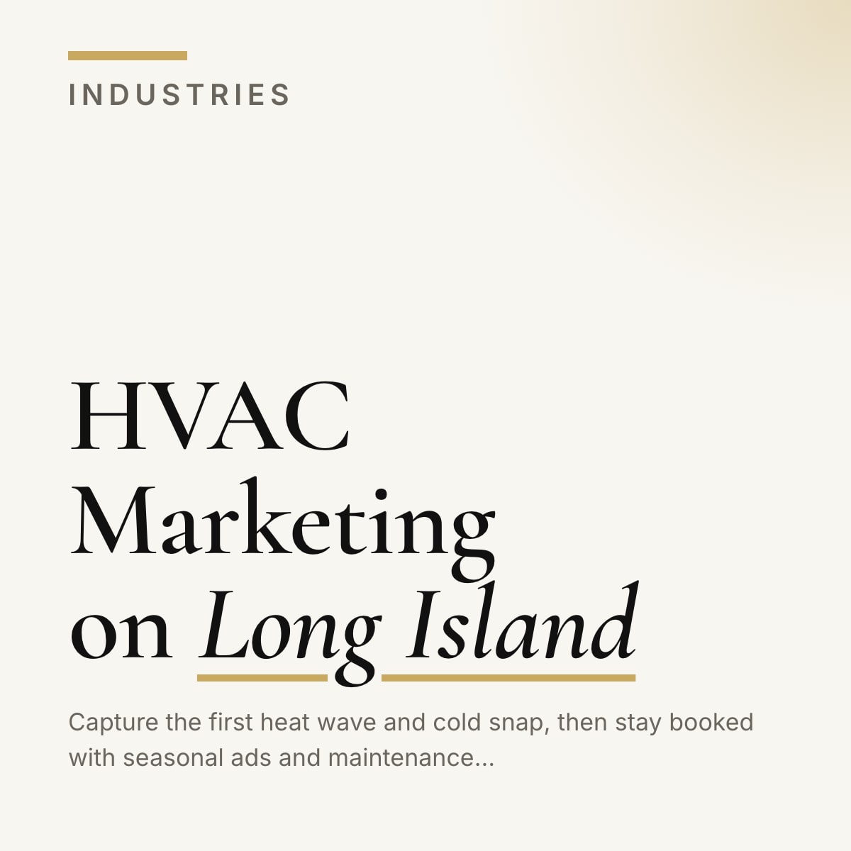 Journal cover reading HVAC Marketing on Long Island