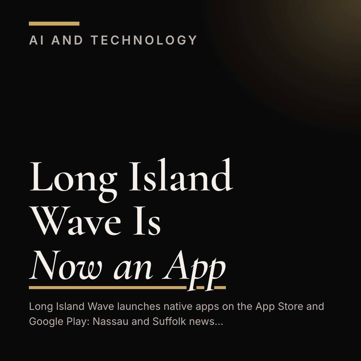 Journal cover reading Long Island Wave Is Now an App