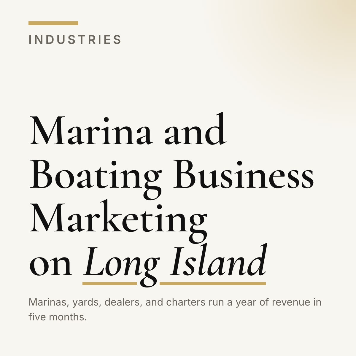 Journal cover reading Marina and Boating Business Marketing on Long Island