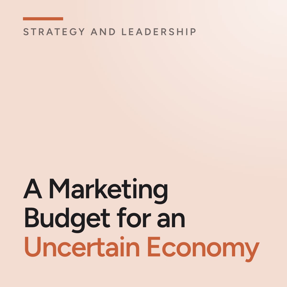 Journal cover reading A Marketing Budget for an Uncertain Economy