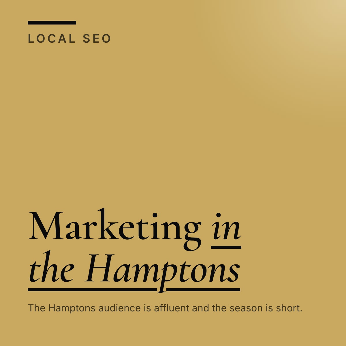 Journal cover reading Marketing in the Hamptons