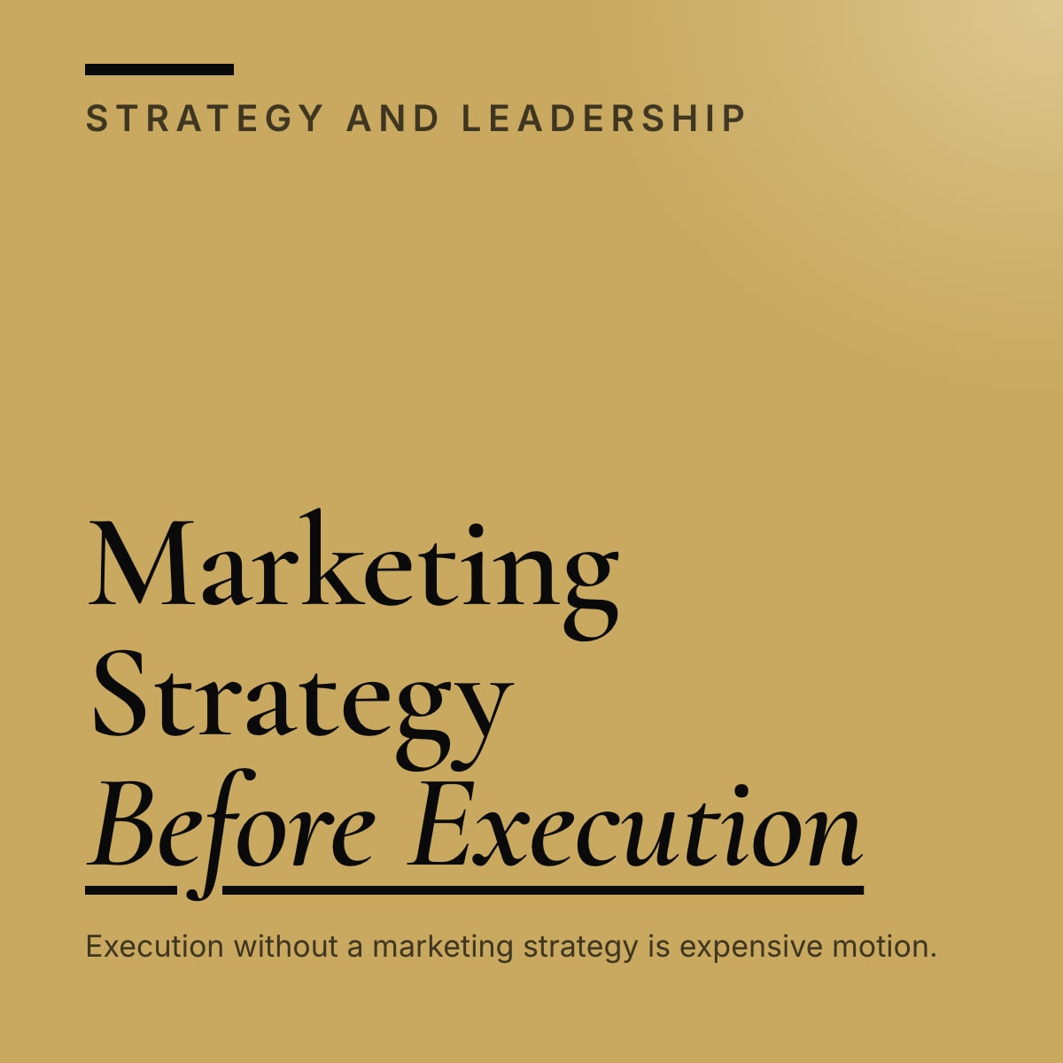 Journal cover reading Marketing Strategy Before Execution