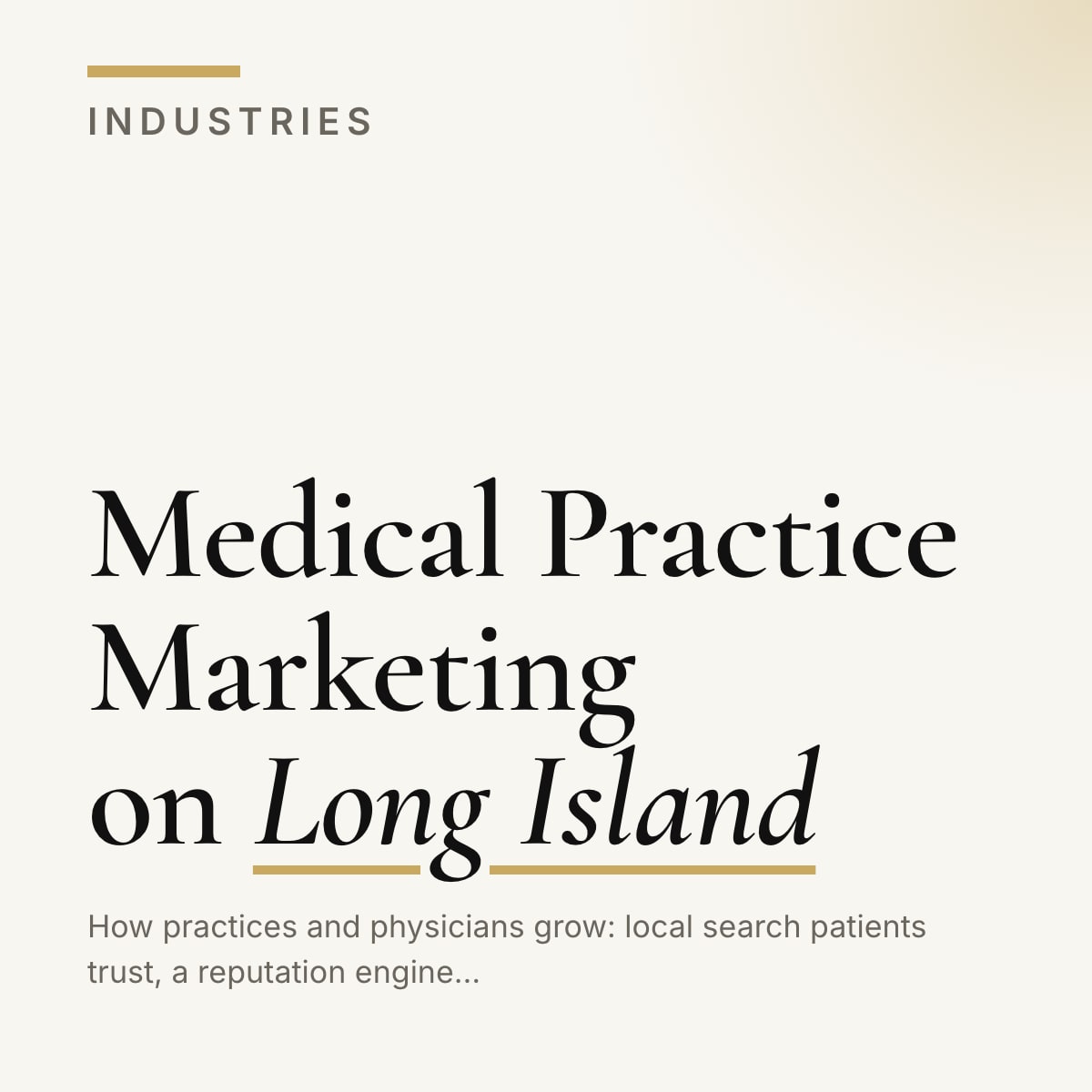 Journal cover reading Medical Practice Marketing on Long Island