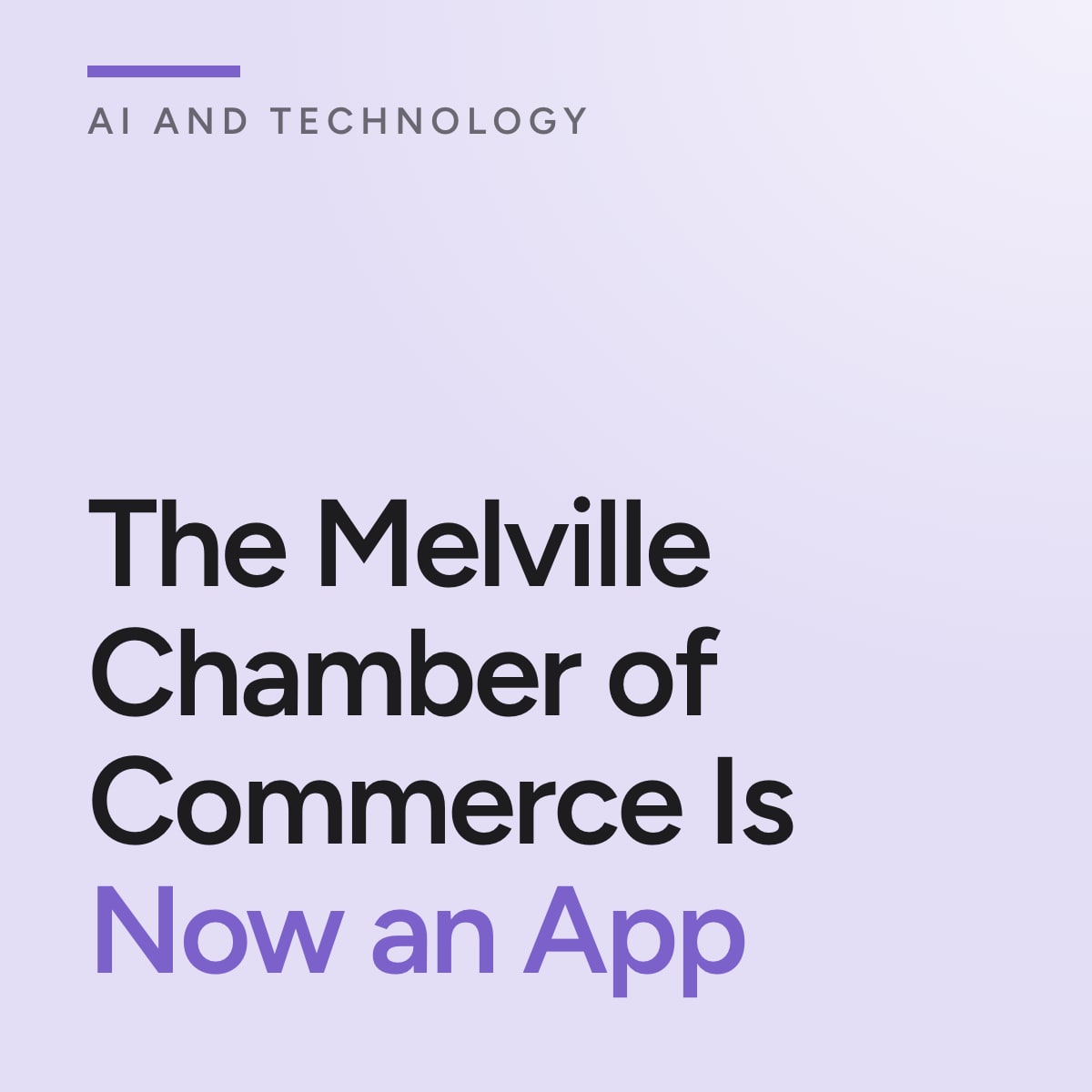 Journal cover reading The Melville Chamber of Commerce Is Now an App