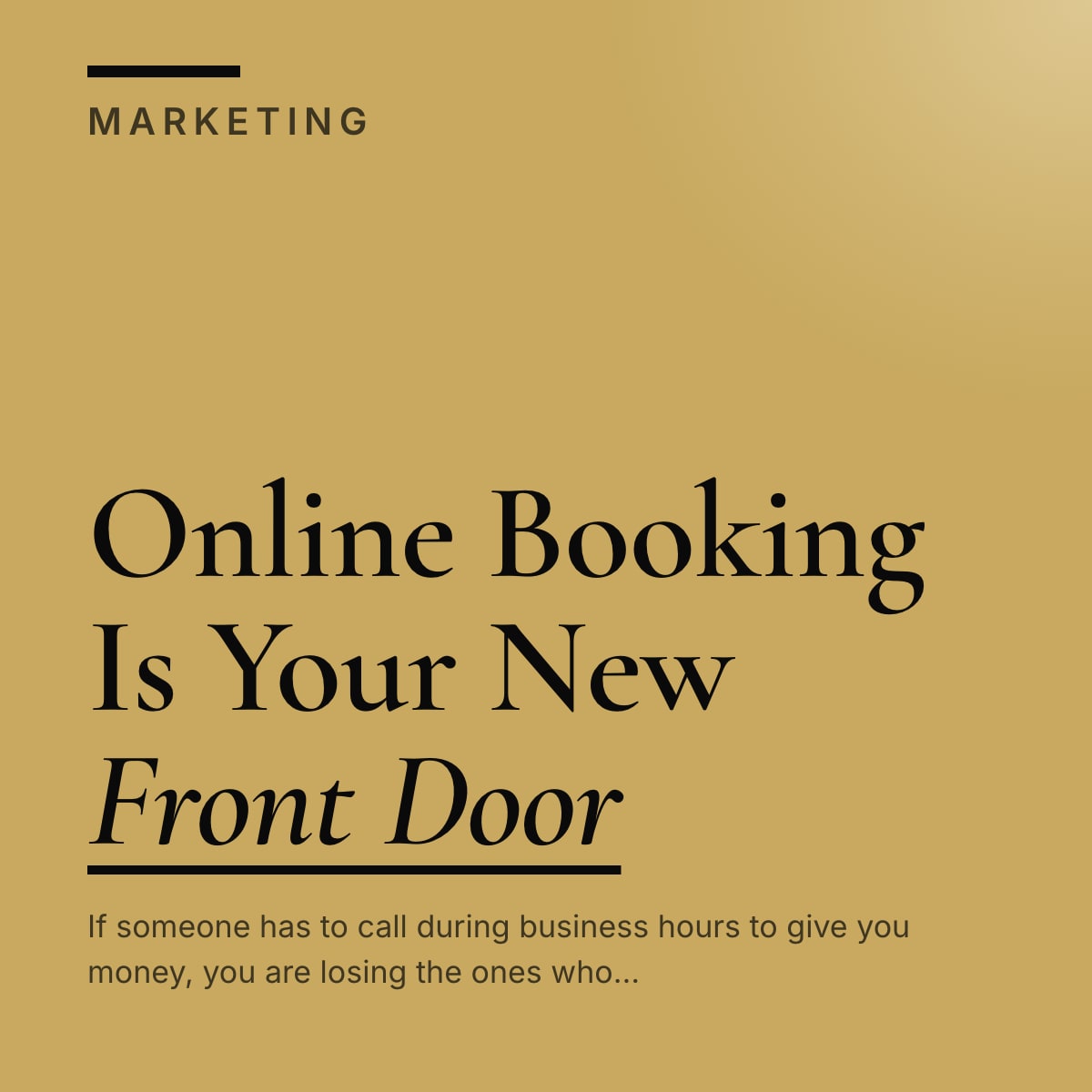 Journal cover reading Online Booking Is Your New Front Door