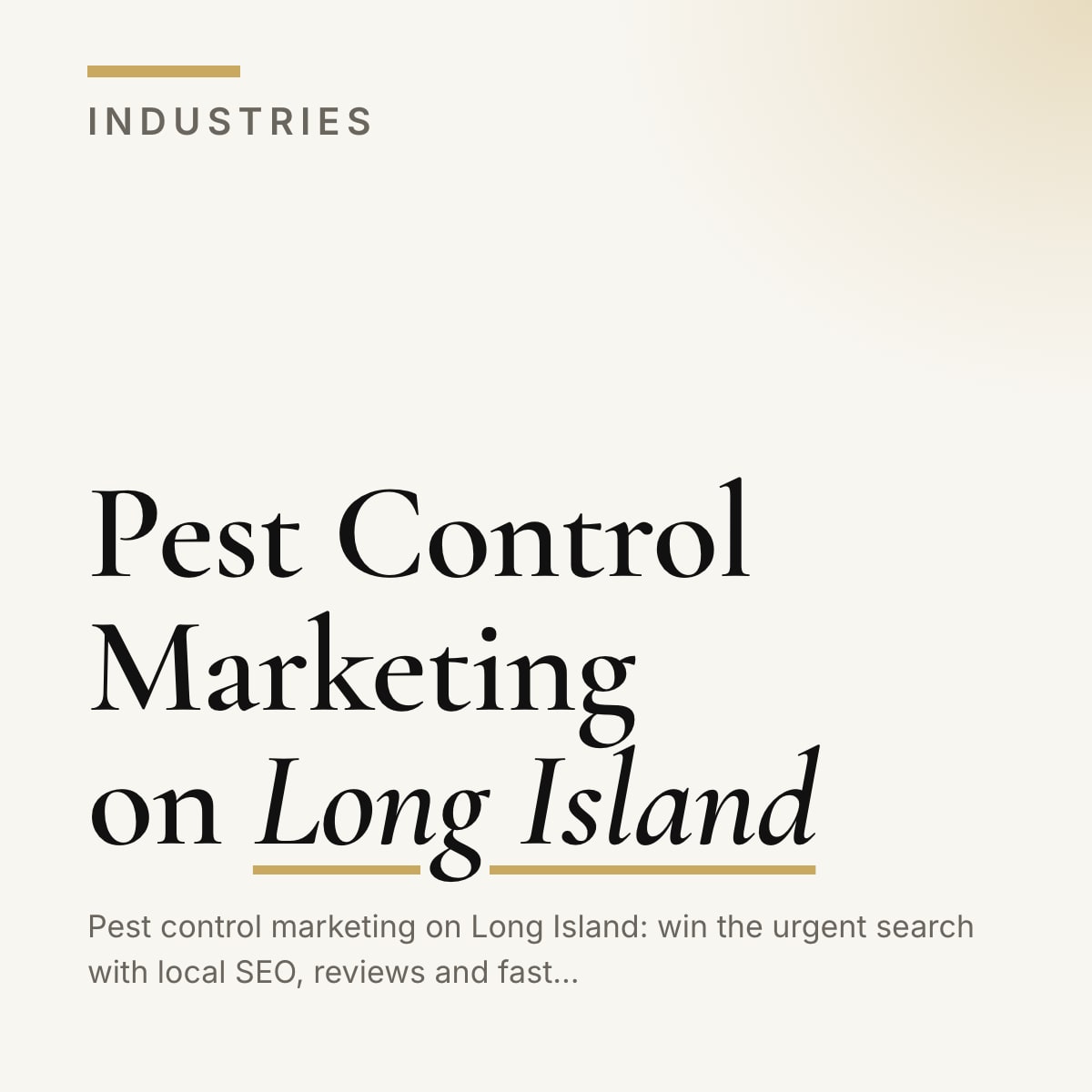 Journal cover reading Pest Control Marketing on Long Island