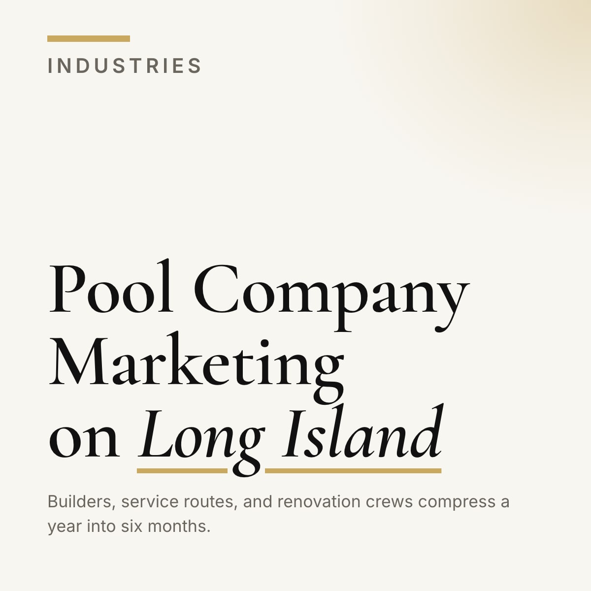 Journal cover reading Pool Company Marketing on Long Island