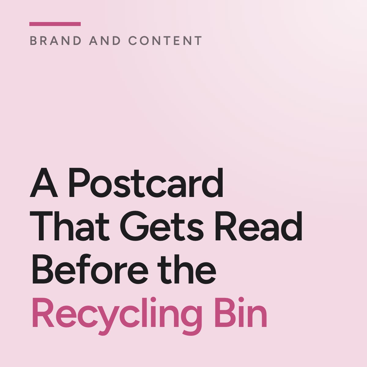 Journal cover reading A Postcard That Gets Read Before the Recycling Bin