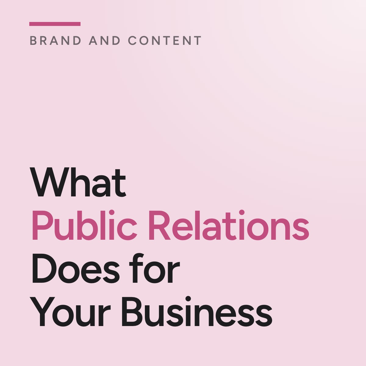 Journal cover reading What Public Relations Does for Your Business