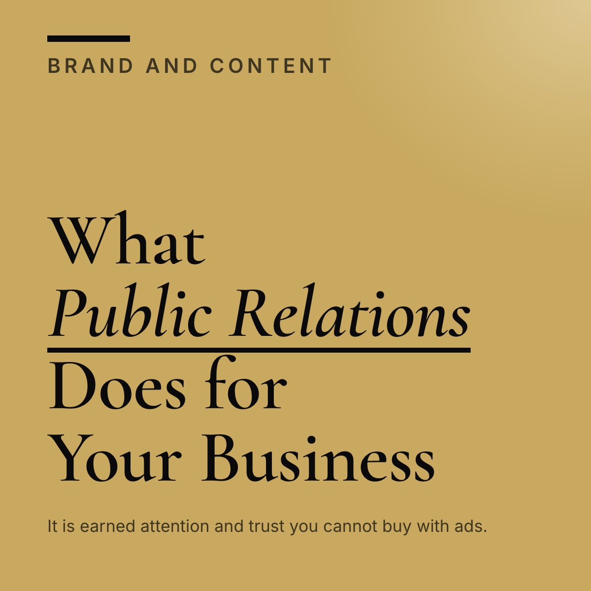 Journal cover reading What Public Relations Does for Your Business