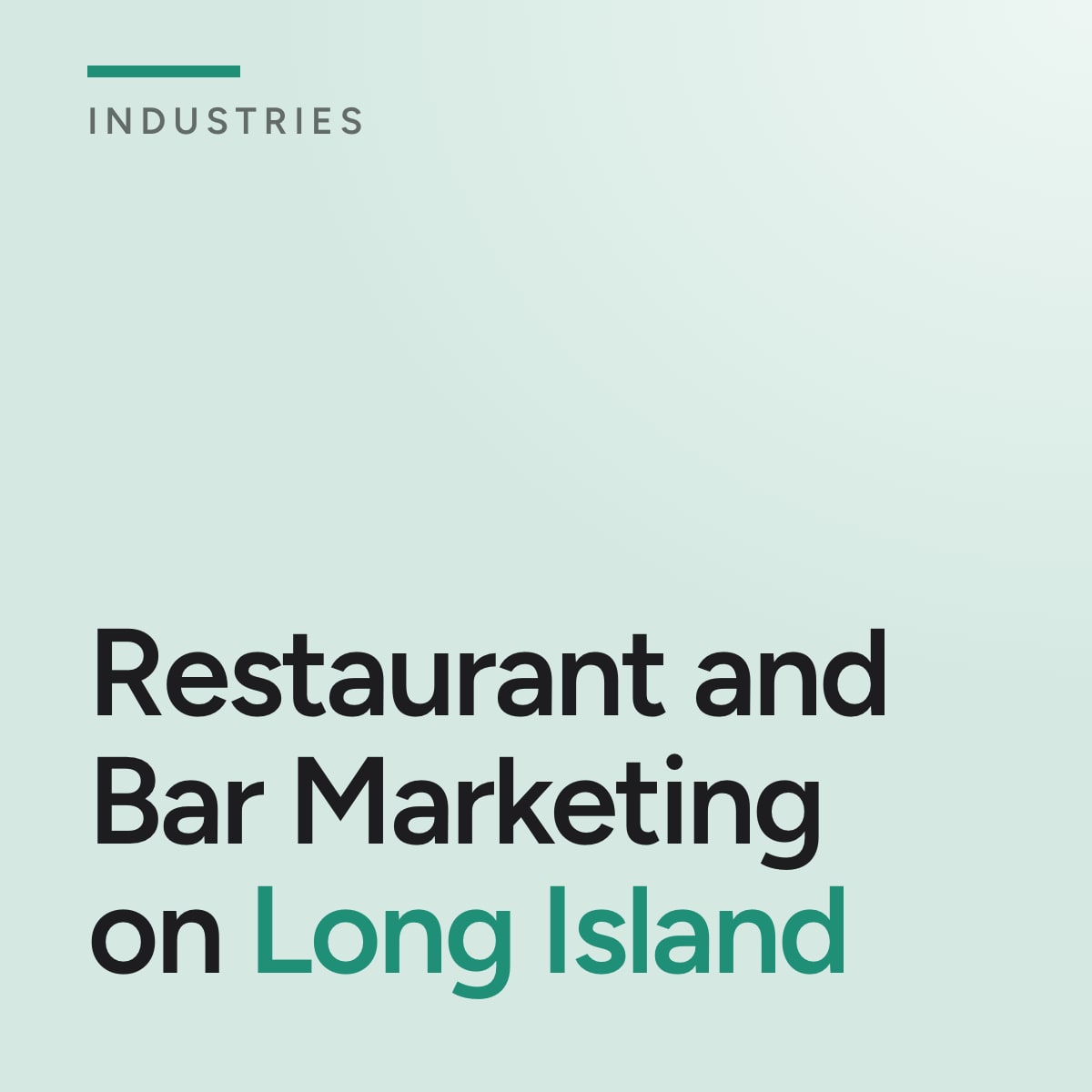 Journal cover reading Restaurant and Bar Marketing on Long Island