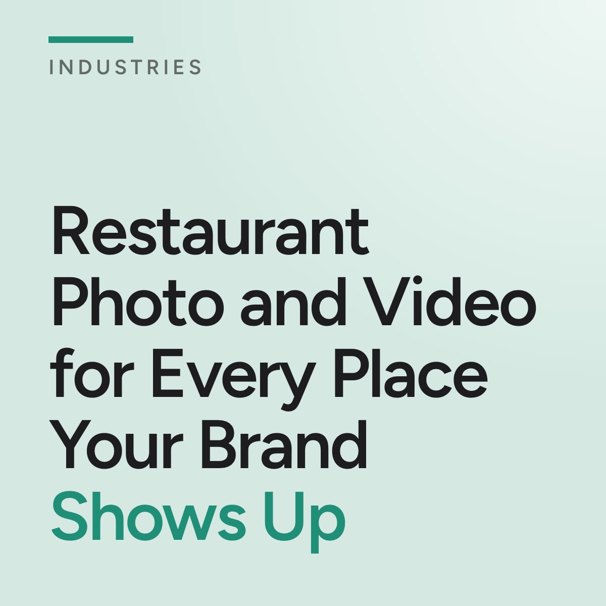 Journal cover reading Restaurant Photo and Video for Every Place Your Brand Shows Up