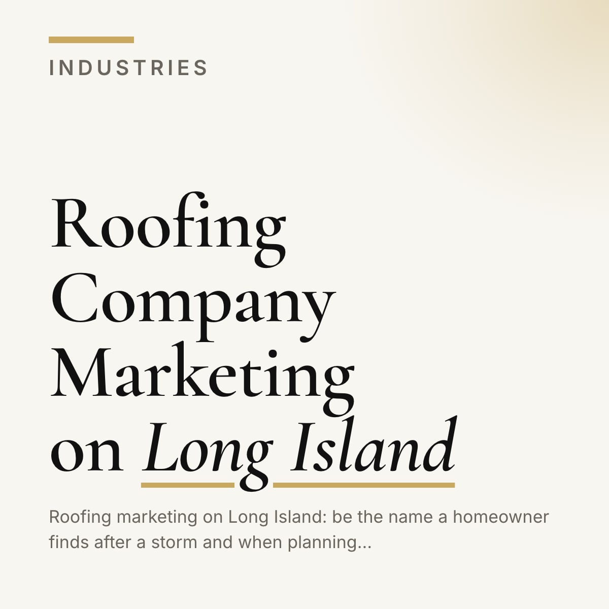Journal cover reading Roofing Company Marketing on Long Island
