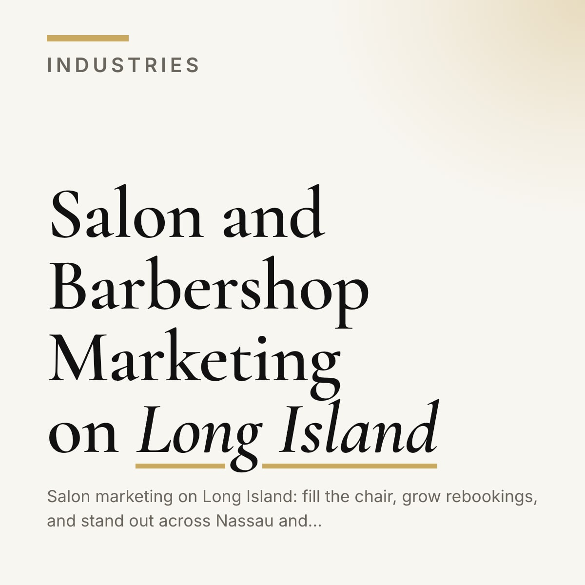 Journal cover reading Salon and Barbershop Marketing on Long Island