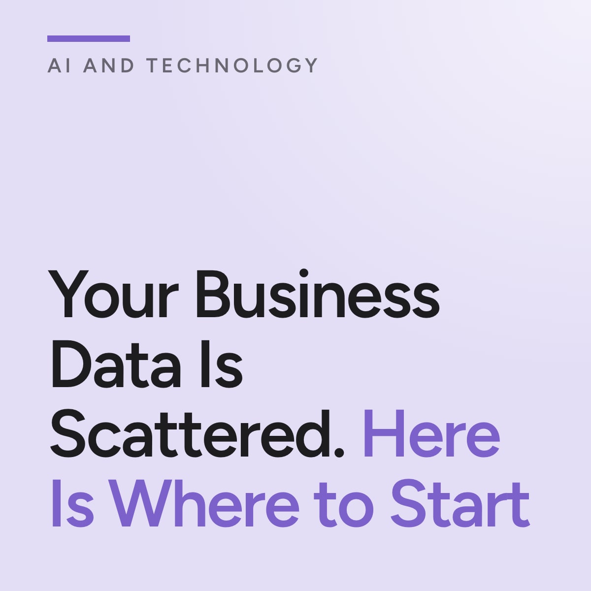 Journal cover reading Your Business Data Is Scattered. Here Is Where to Start