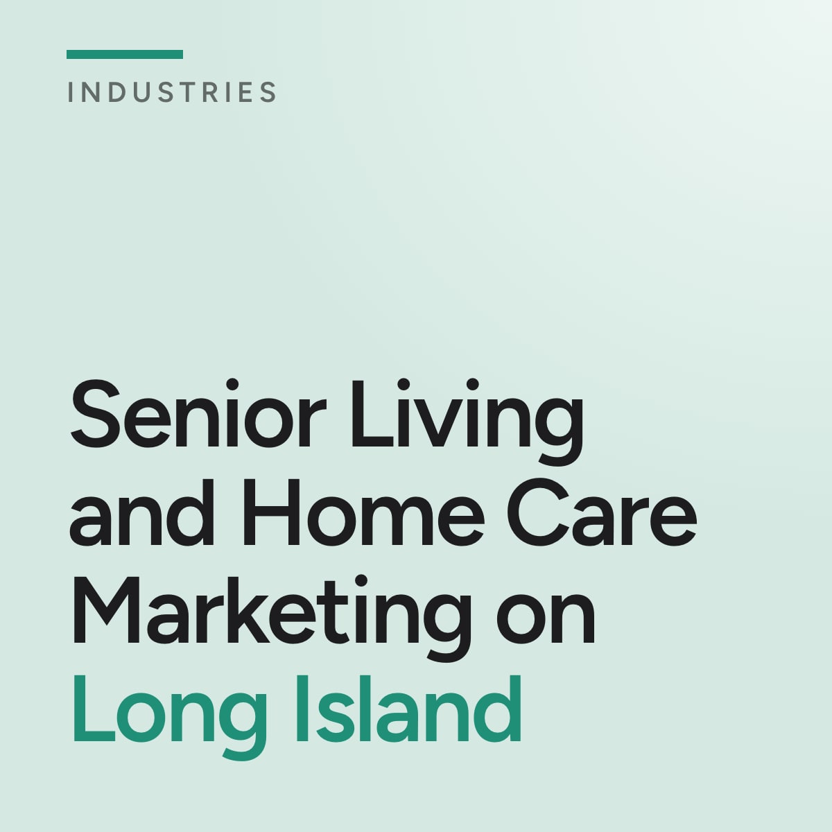 Journal cover reading Senior Living and Home Care Marketing on Long Island