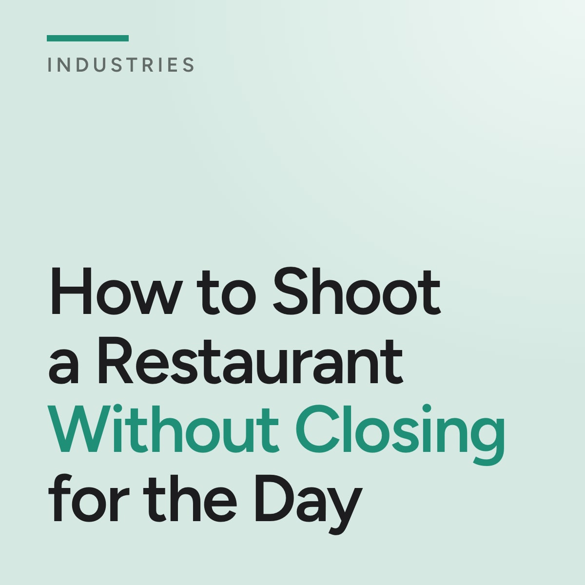 Journal cover reading How to Shoot a Restaurant Without Closing for the Day