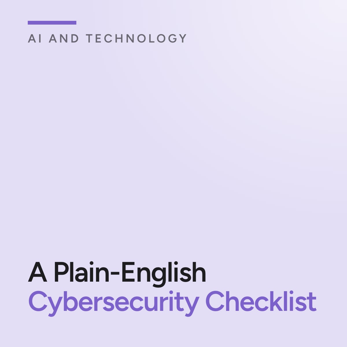 Journal cover reading A Plain-English Cybersecurity Checklist